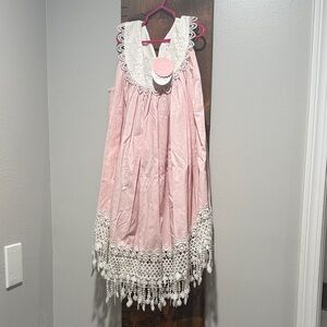 Dollcake Boho pink Lace Trim Sleeveless Dress Okay One lace loveliness